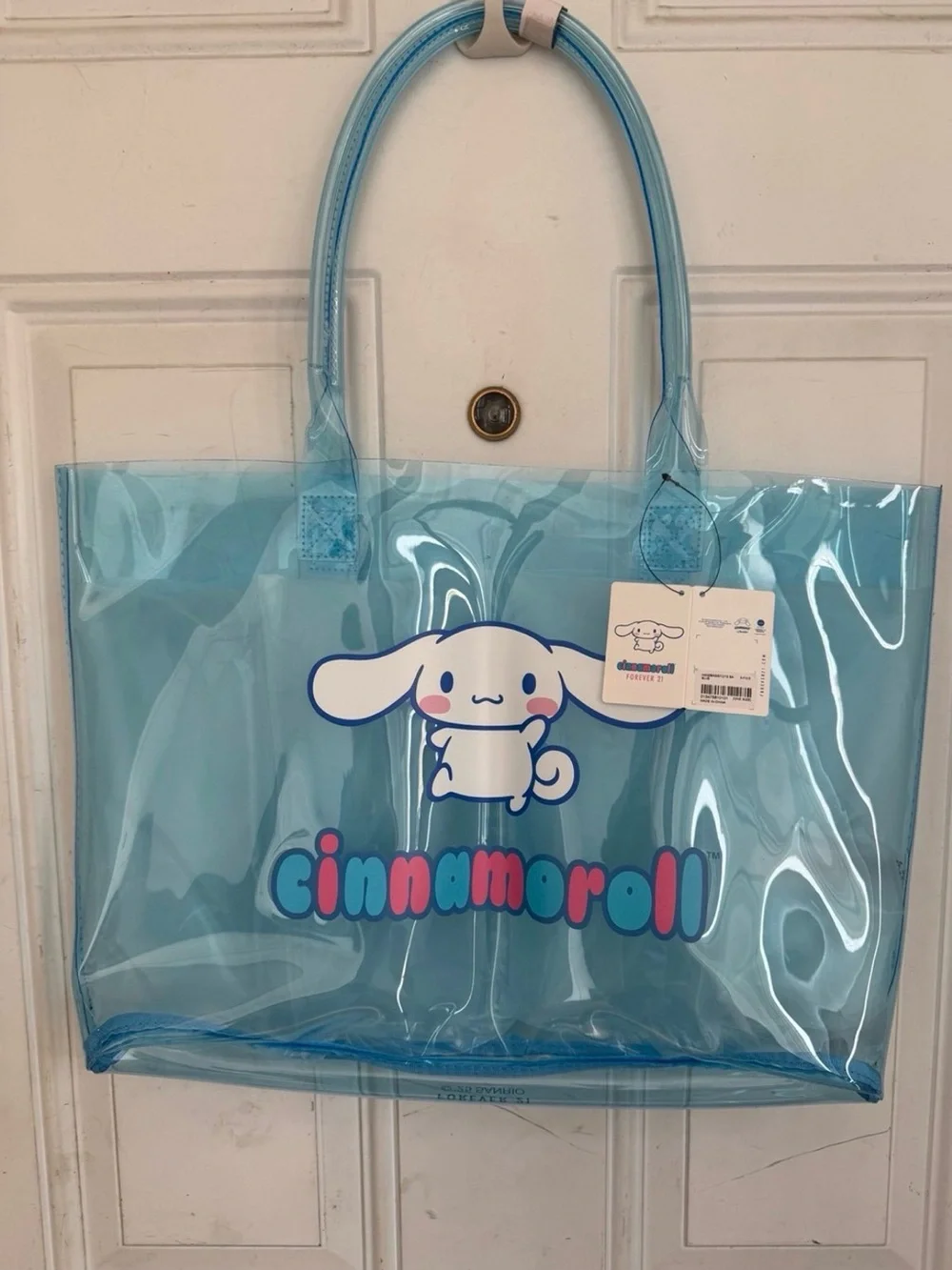 NWT Cinnamoroll x Forever 21 Blue Clear Tote Bag - Sanrio Limited Edition